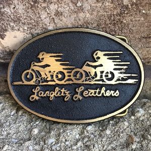 Langlitz leathers brass belt buckle